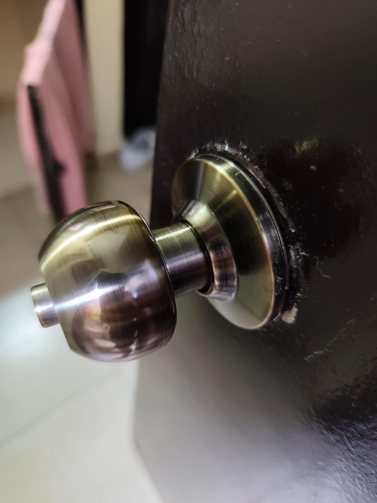 chapa de puerta de baño caida