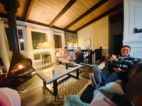 The fireplace made evenings extra cozy!