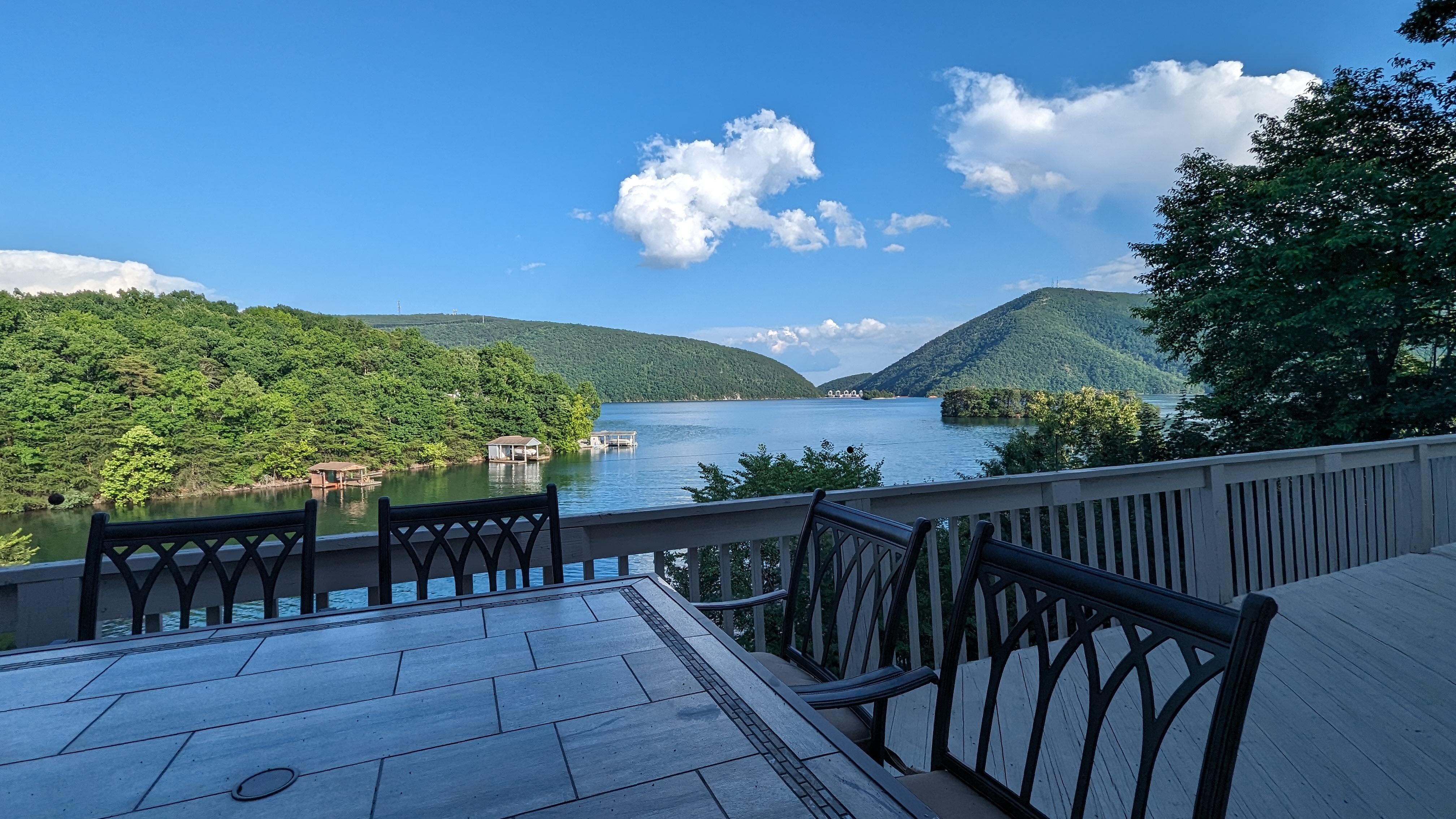 Perfect view of the dam from the back porch.