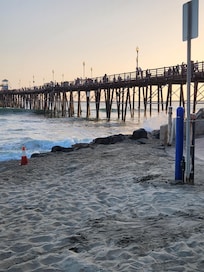Pretty but very busy beach about a 15 min walk away