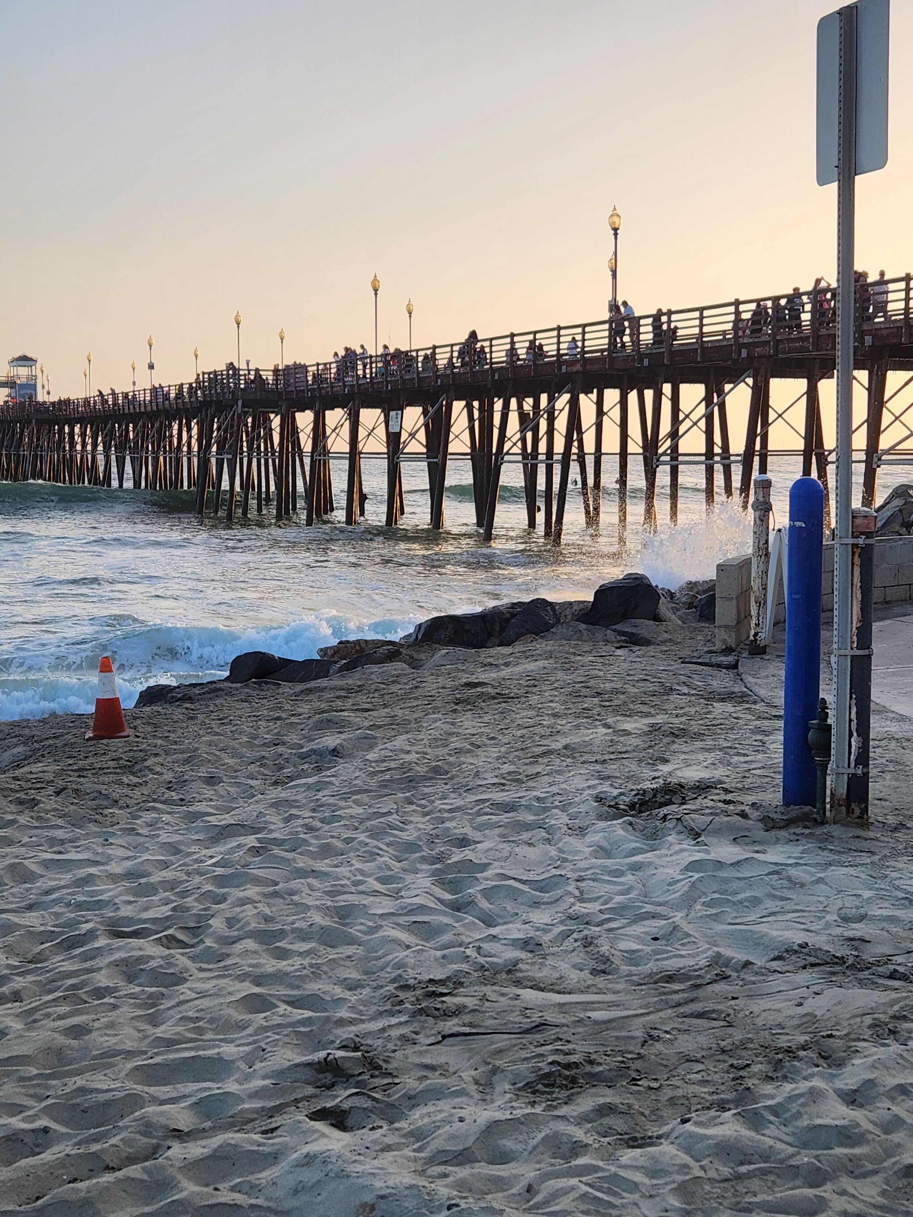 Pretty  but very busy beach about a 15 min walk away