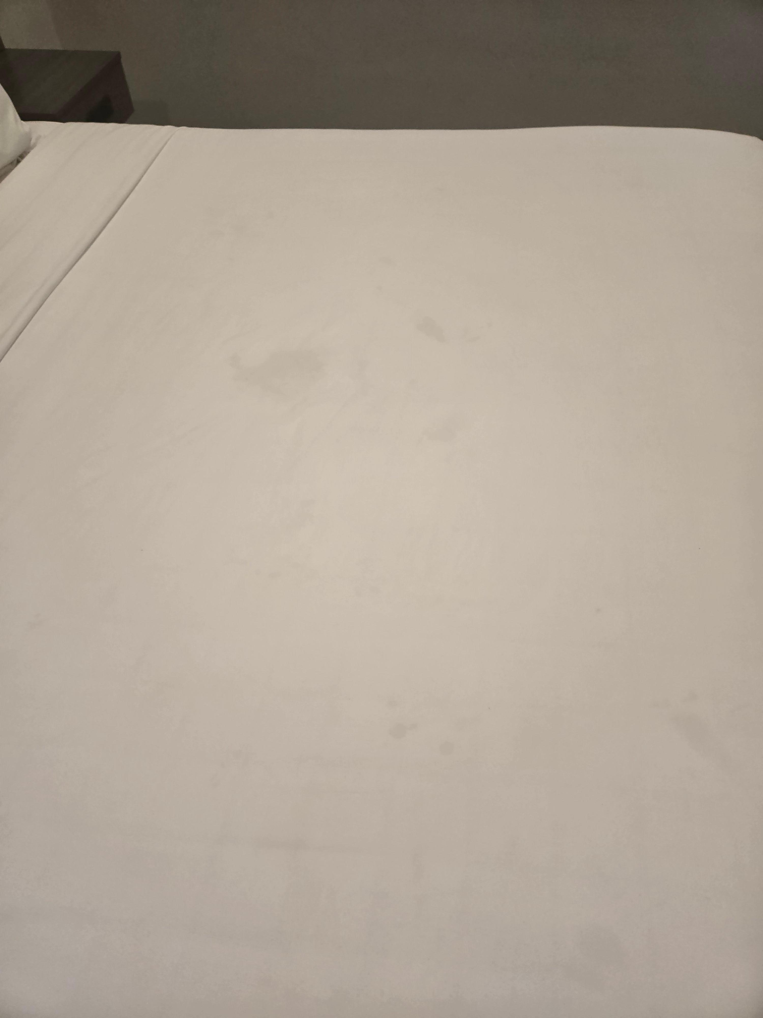 The dirty bed sheets