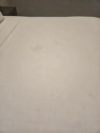 The dirty bed sheets