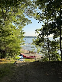 The nearby lake