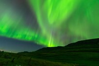 Northern lights over the mountains