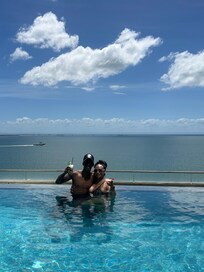 Stunning views out by the pool after a delicious breakfast buffet