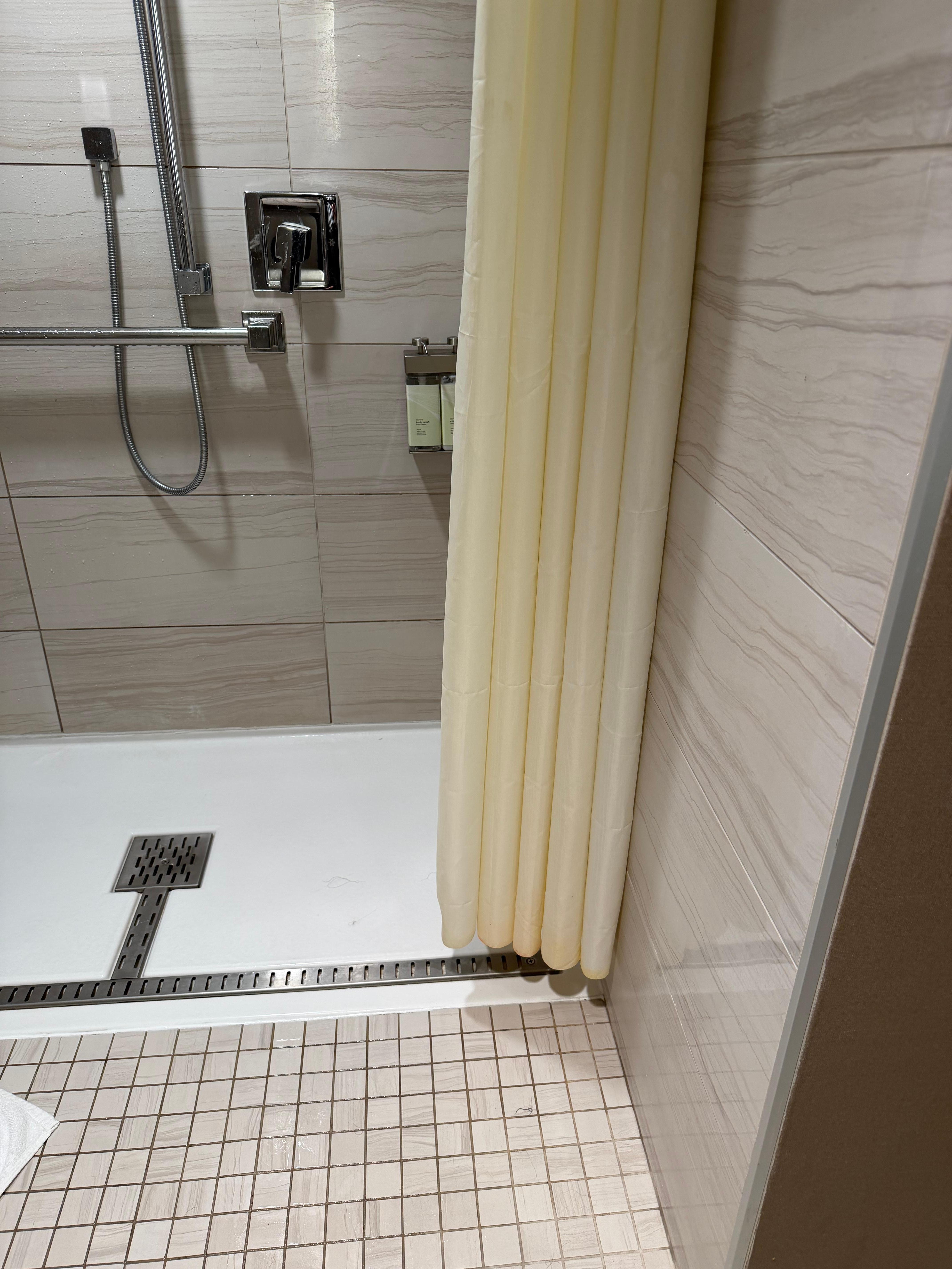 Tabacco yellow shower curtain 