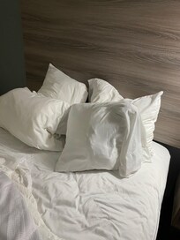 Half pillows on bed