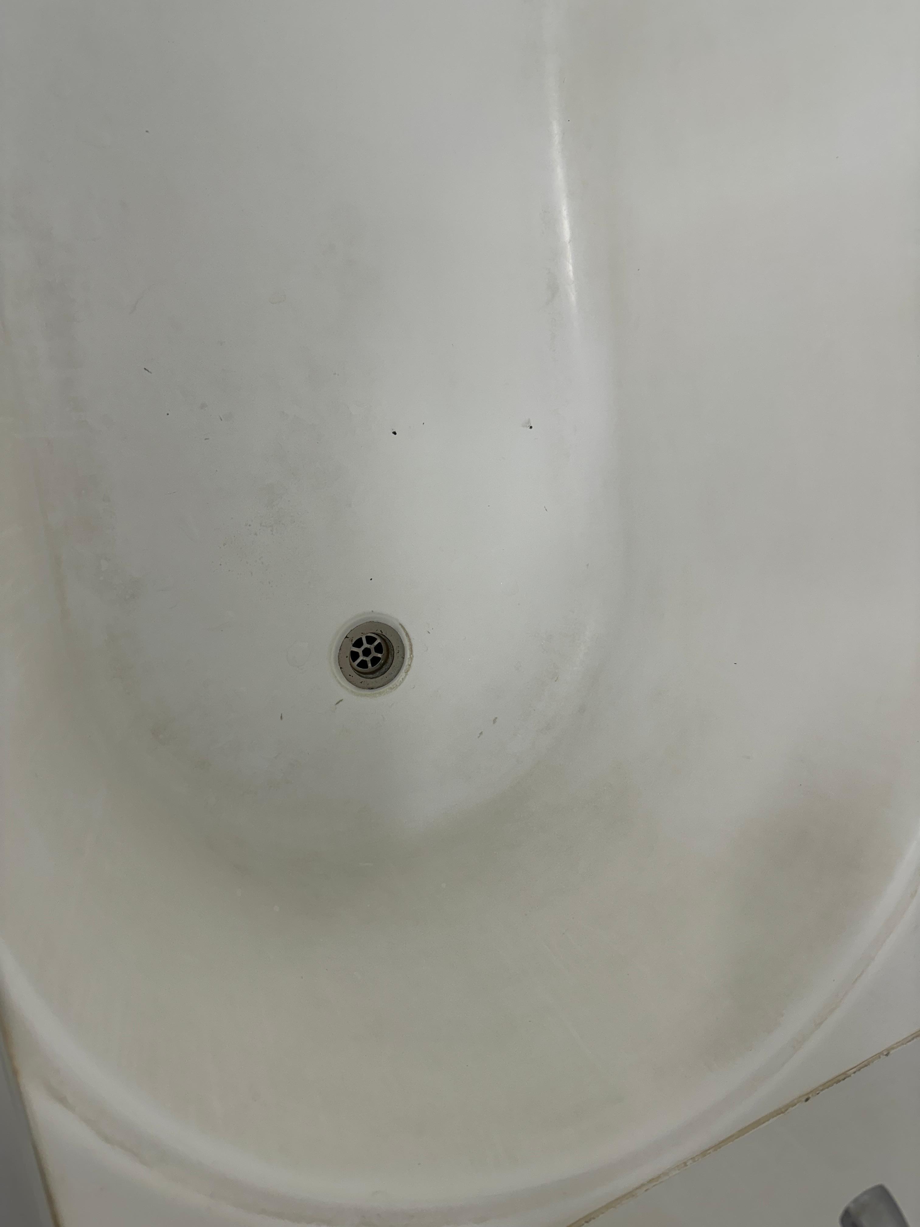 Bathtub needs a bleach scrub 