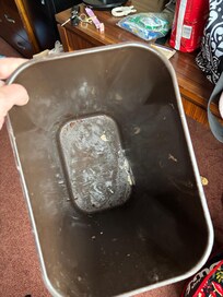 Disgusting, moldy trash can that was sticky all over the outside