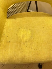 Moldy dirty chair with blood stains