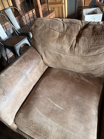 The cushions are so dilapidated, the stuffing is not supportive any longer. It just creates a roll under your back.