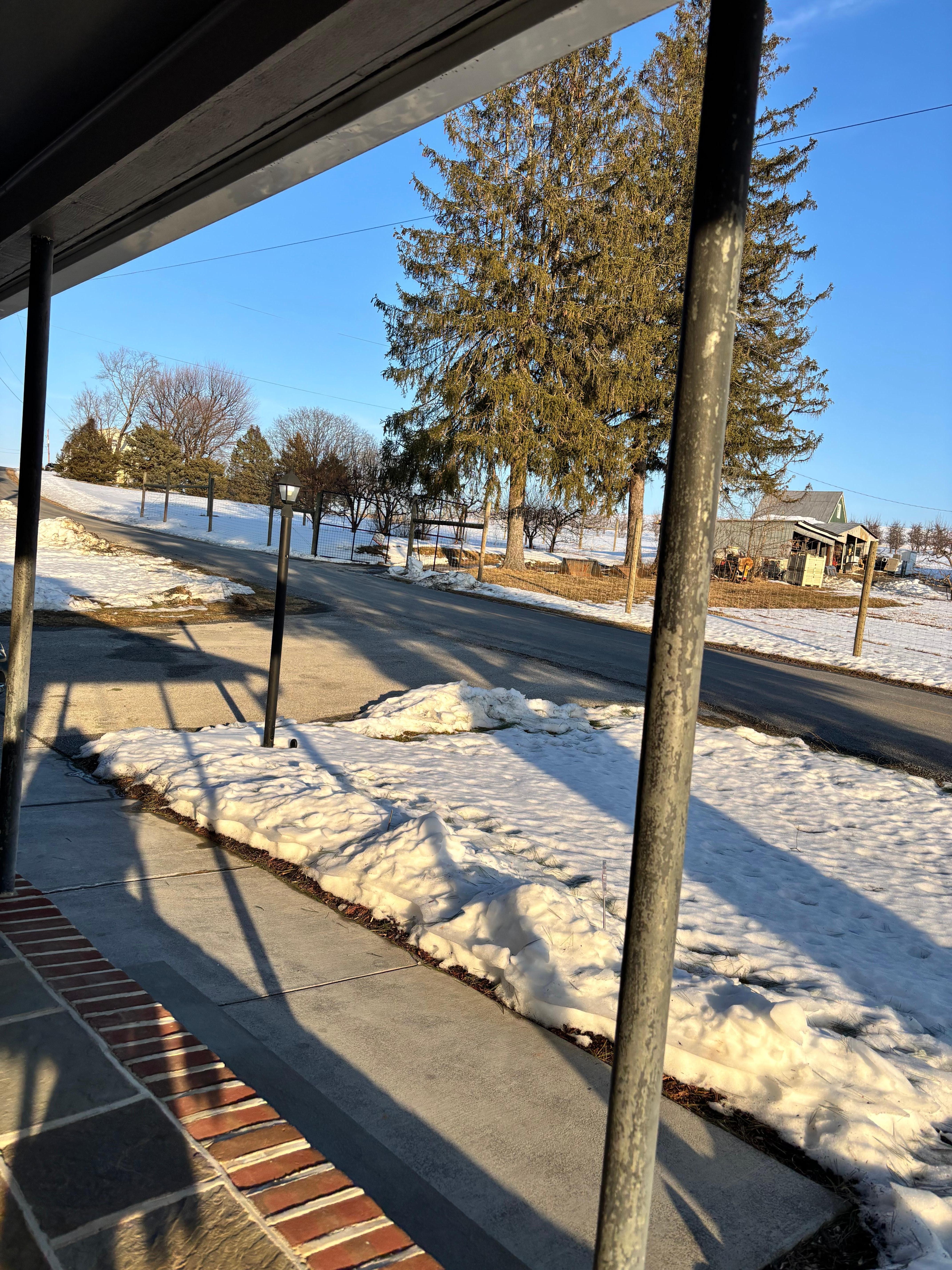 View from front porch looking out to the left on Green Ridge rd.