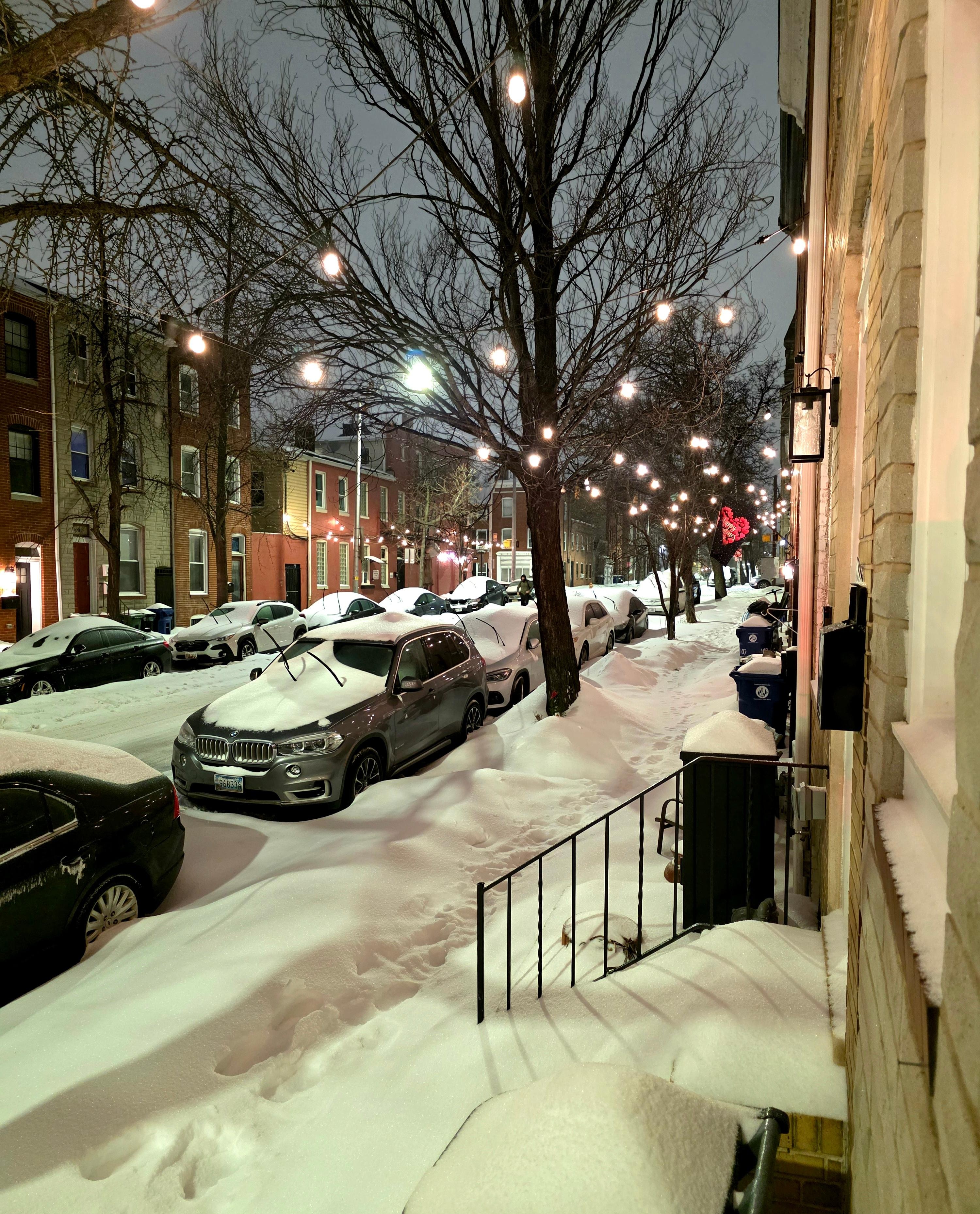 Evening on a snowy night