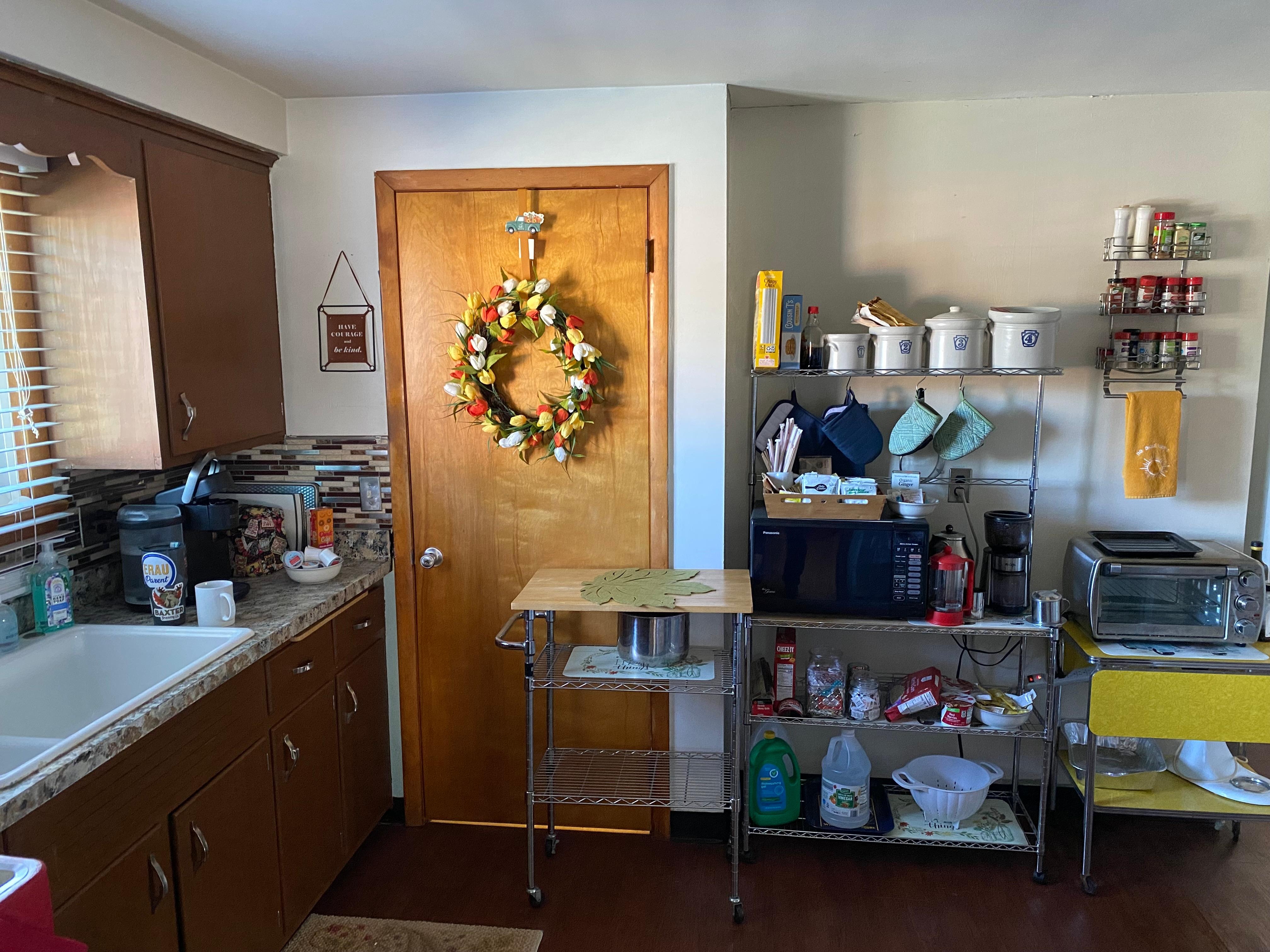 Kitchen sink and coffee station