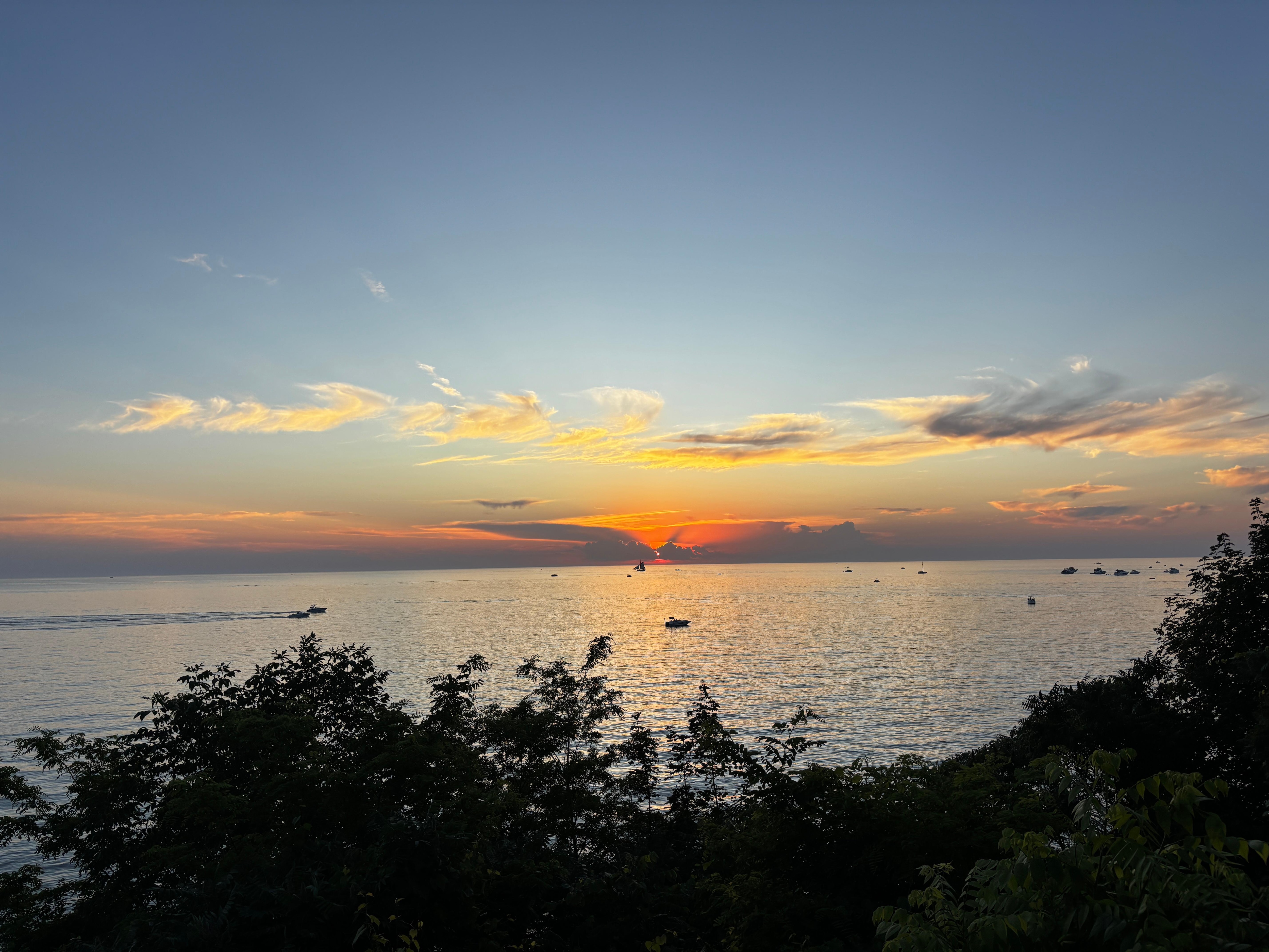 View from the backyard catching sunset.