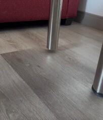 Table in room missing bottom feet.
