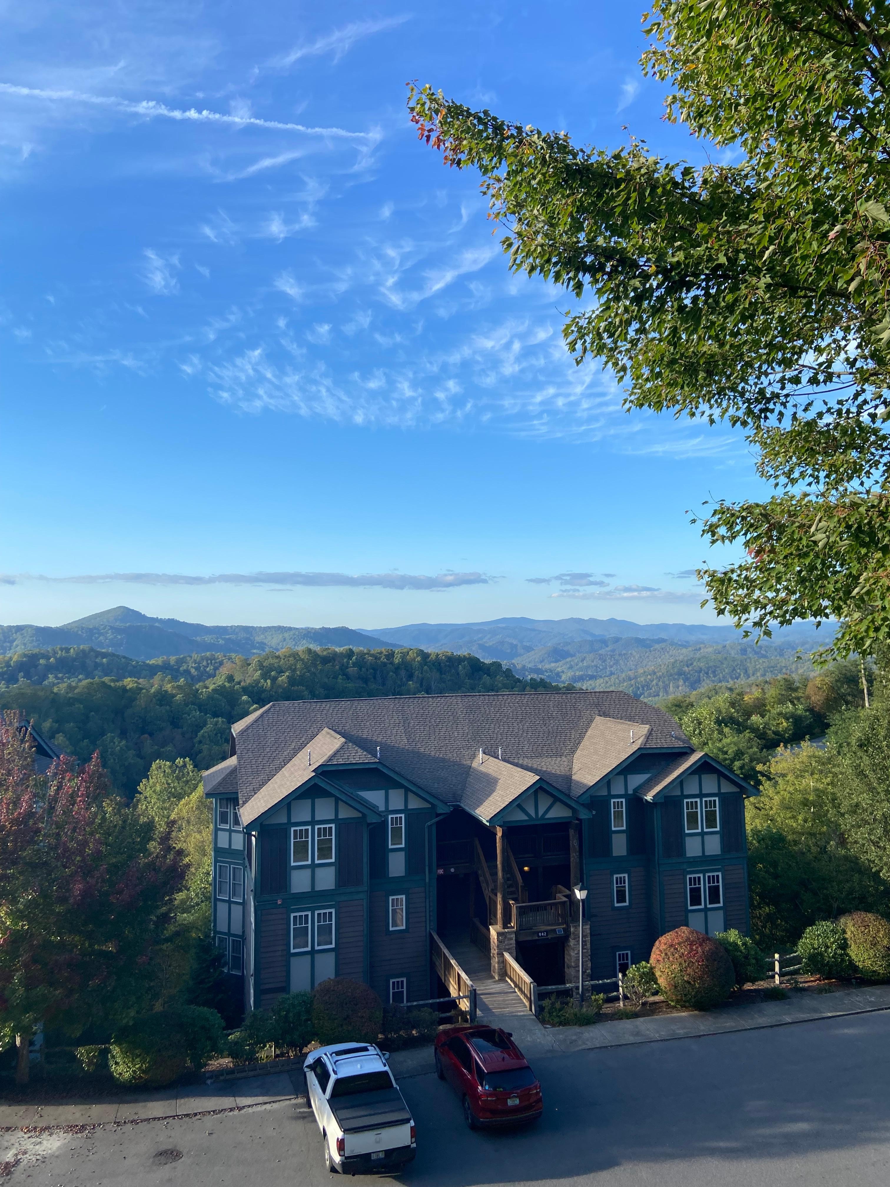 View of Mountains from front of house, back of home has unobstructed views!