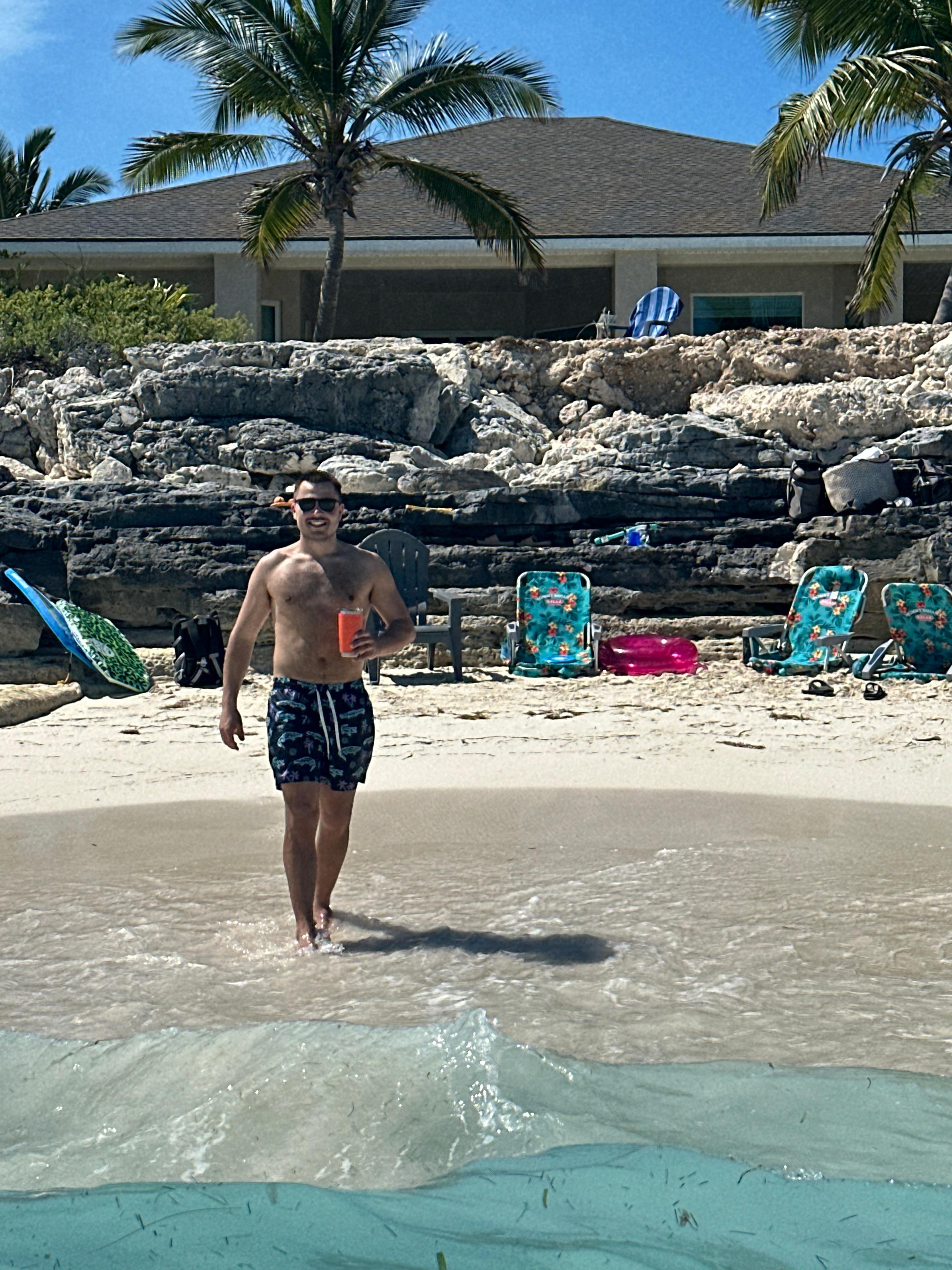 Beach in front of house 