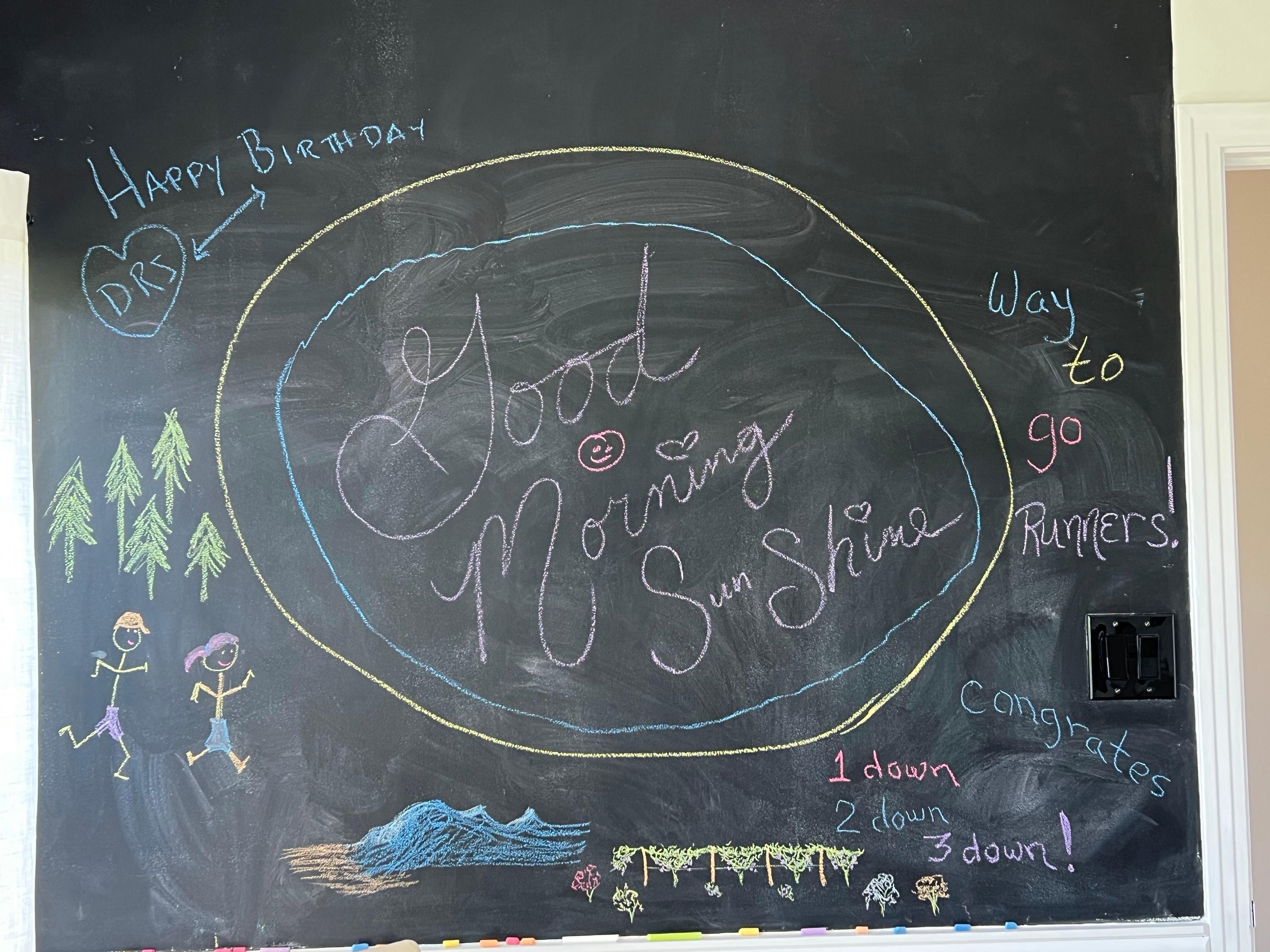 Blackboard at house with added race info
