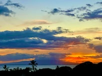 Sunset overlooking ocean (as seen from lanai)