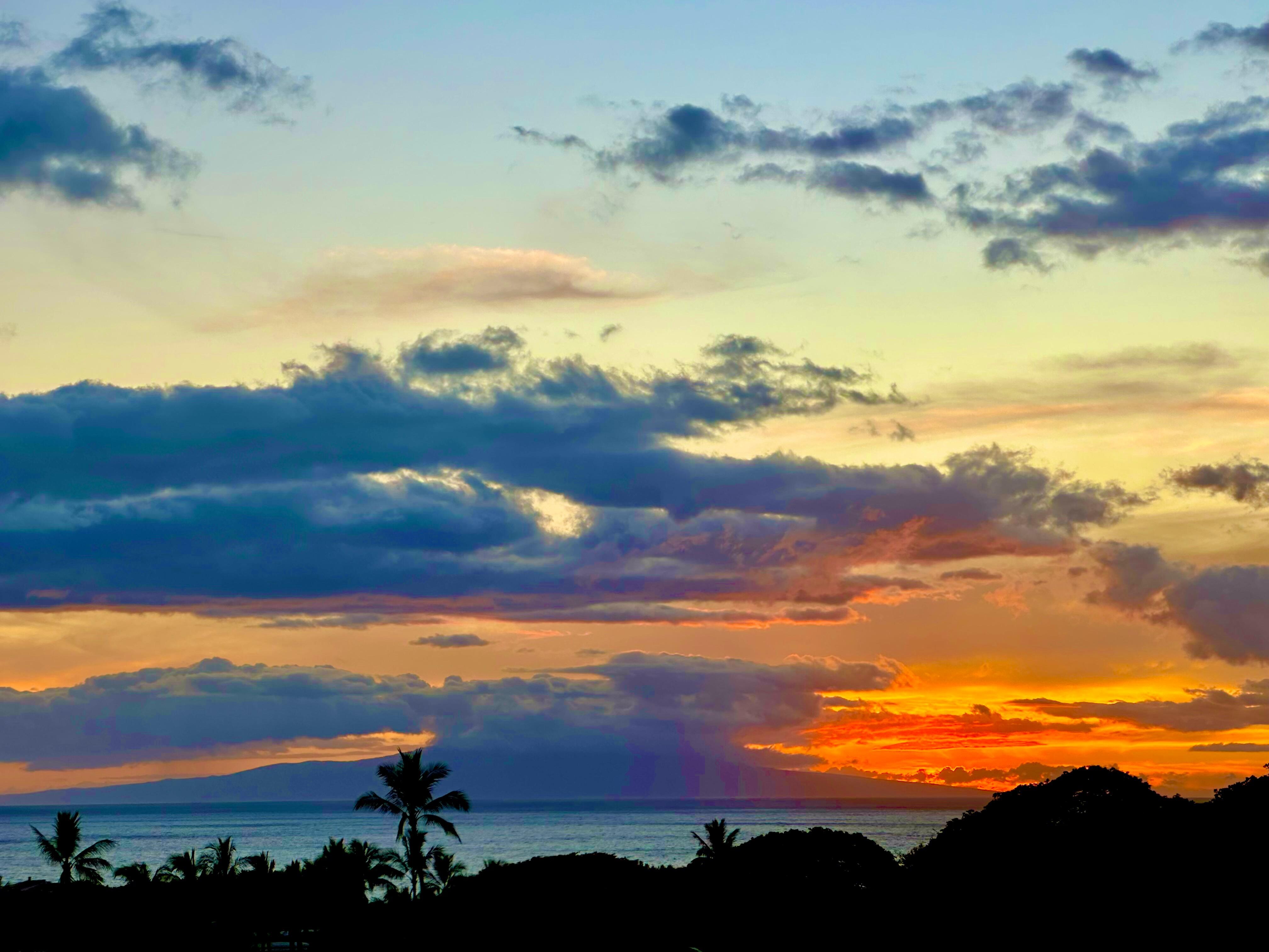 Sunset overlooking ocean (as seen from lanai)