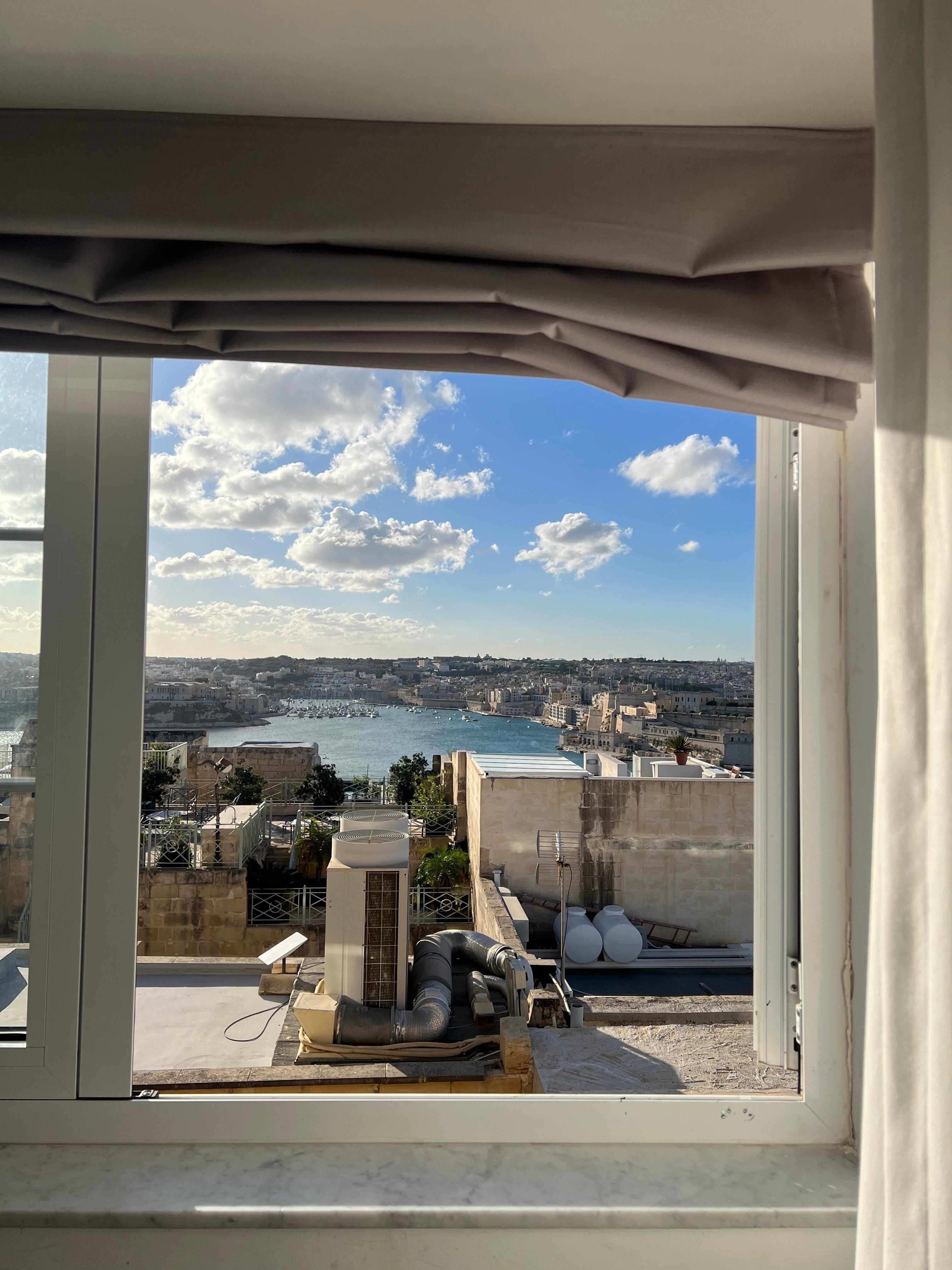 Window view of the harbour 