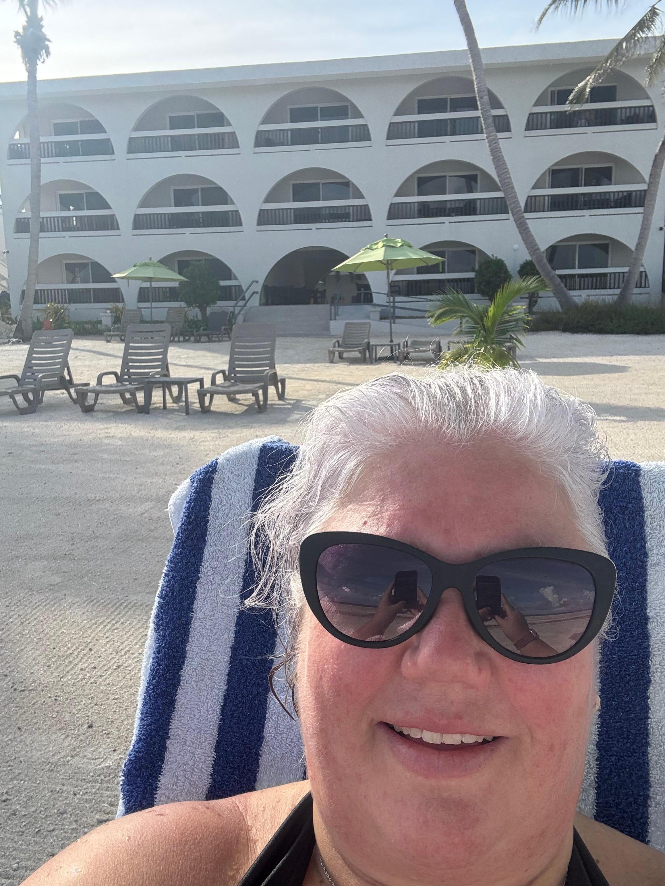 Front of the hotel from the beach. 