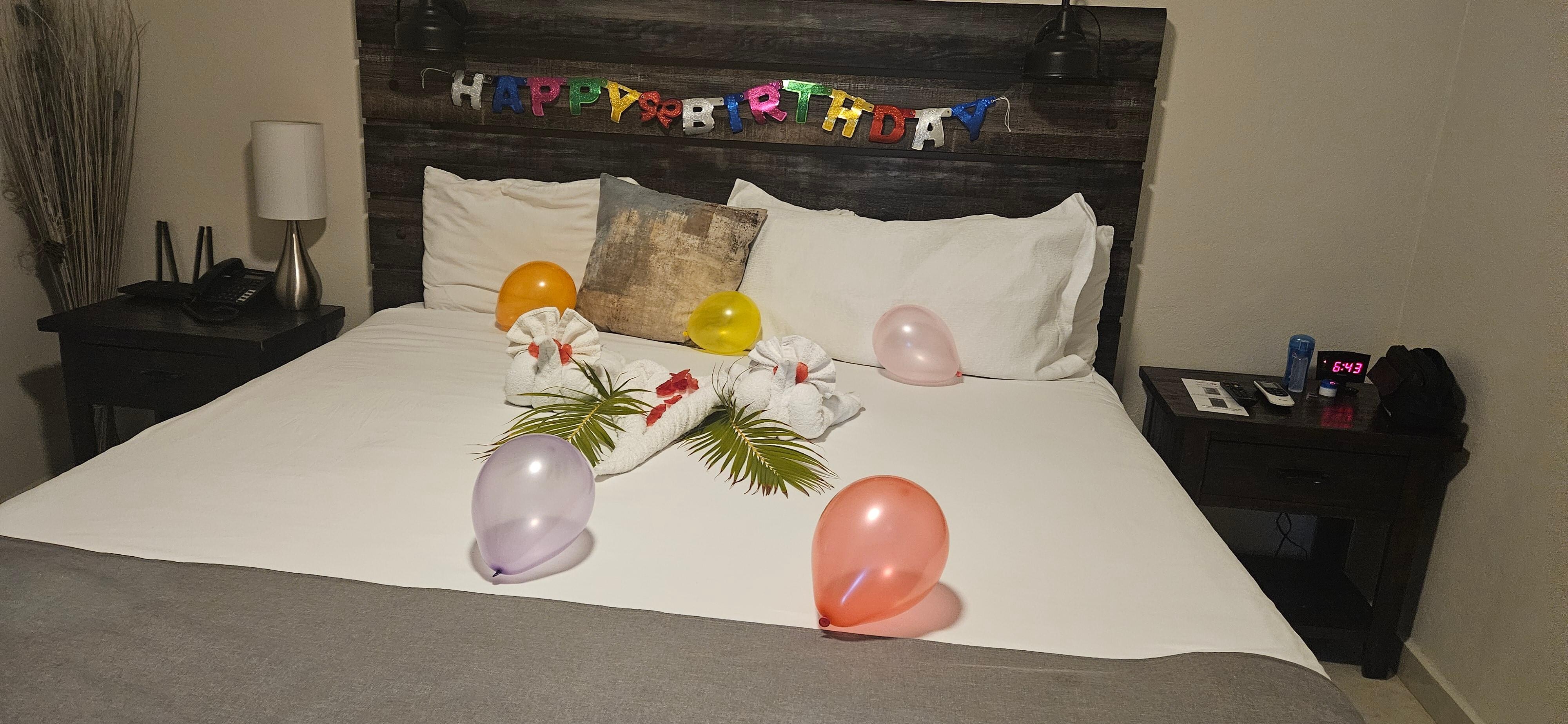 Came back to this pleasant surprise. bedroom was decorated and no cost was attached.