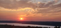 View of sunrise from upper deck.