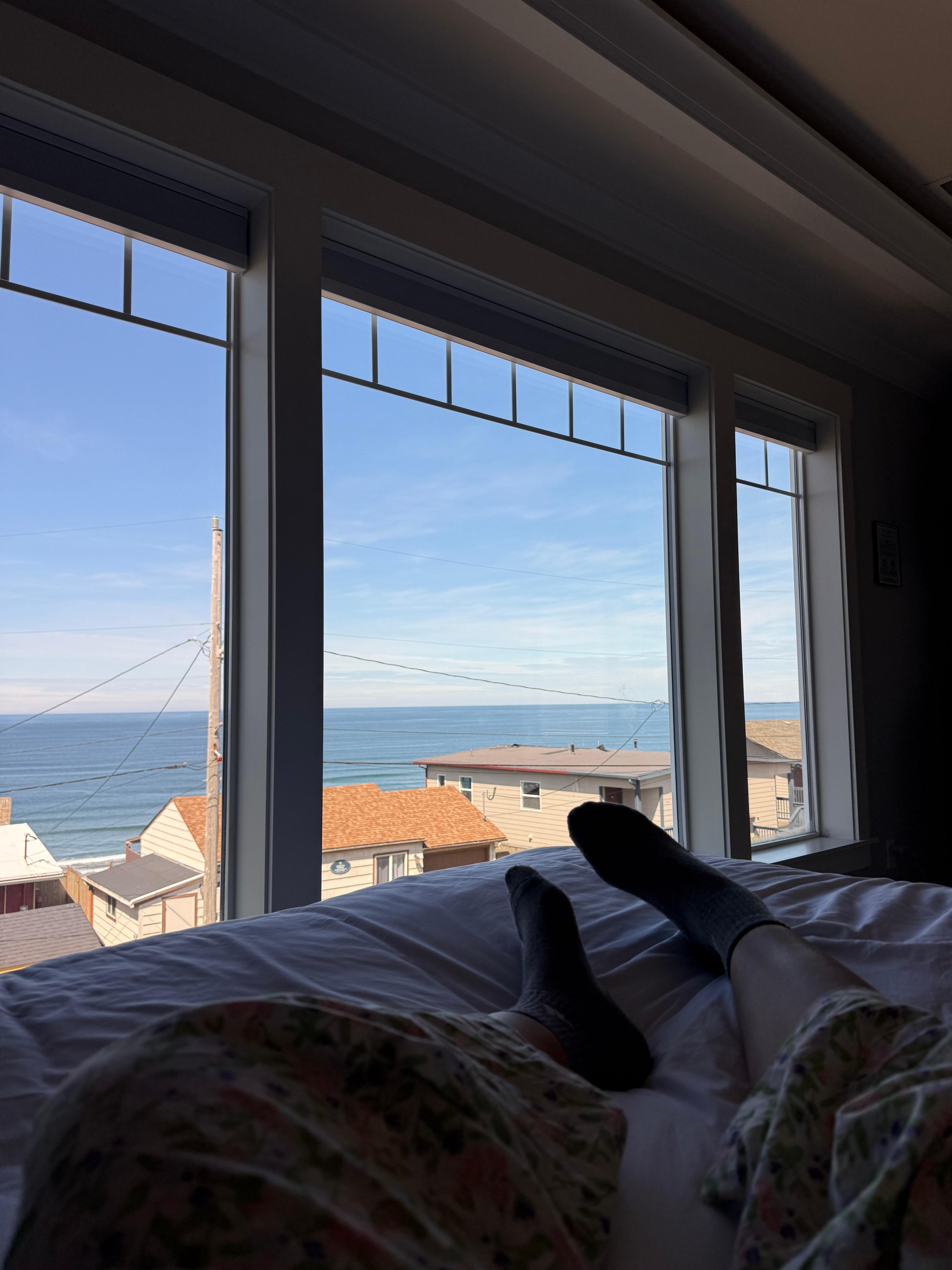 view from bed in master room 