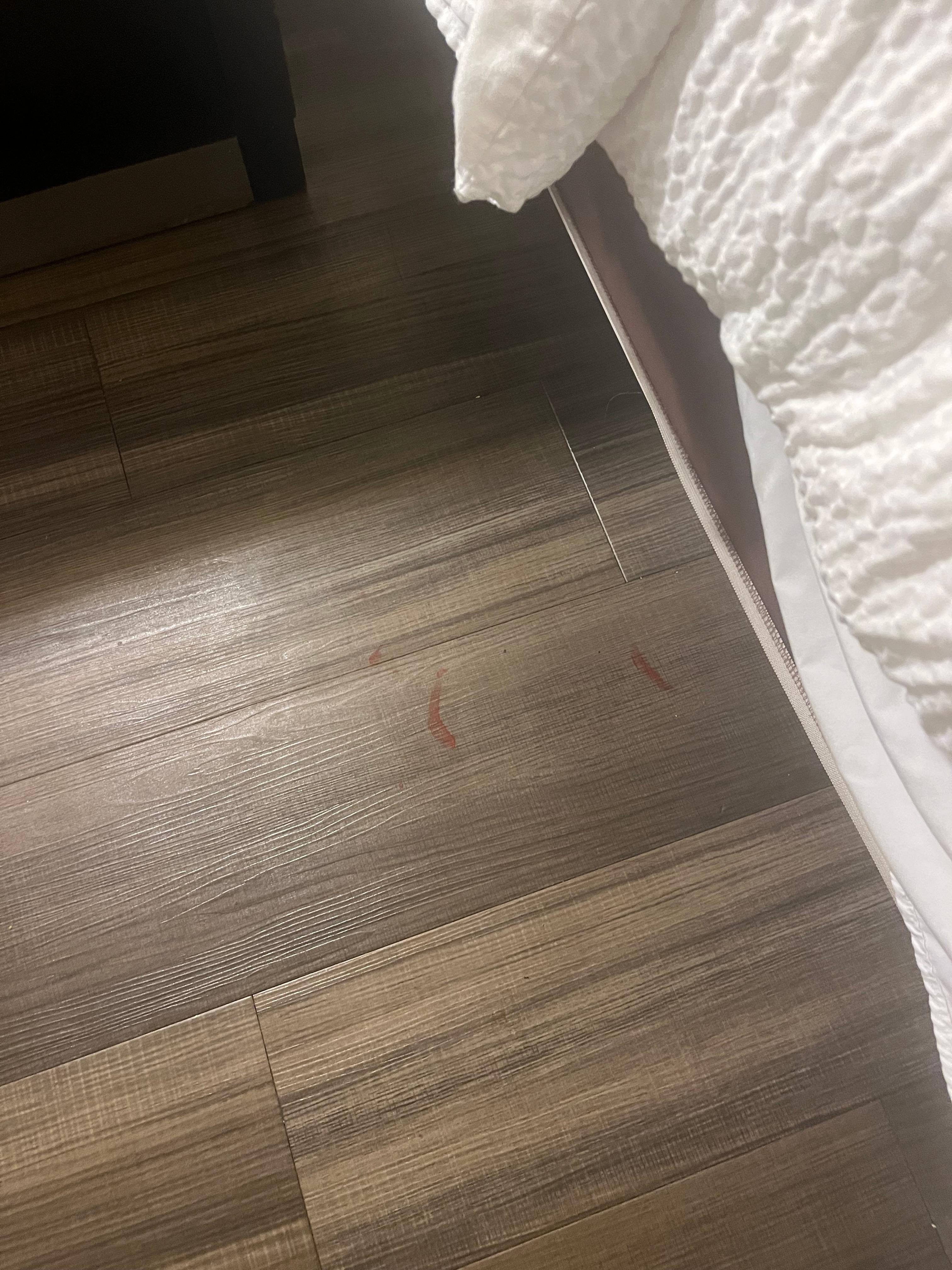 There were stains in several places. 