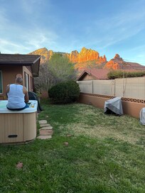 Our evenings were spent soaking in the wonderful hot tub and enjoying the sunset.