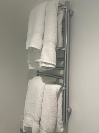 This is how the brand new towels were left! Gave the illusion that someone may of used it.