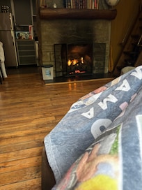 Curling up my the fireplace was a nightly enjoymenta