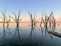 Amazing sunset on Lake Bonney taken from the holiday park grounds