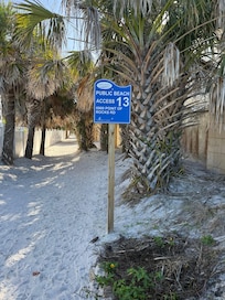 Beach access 6-7 min walk away