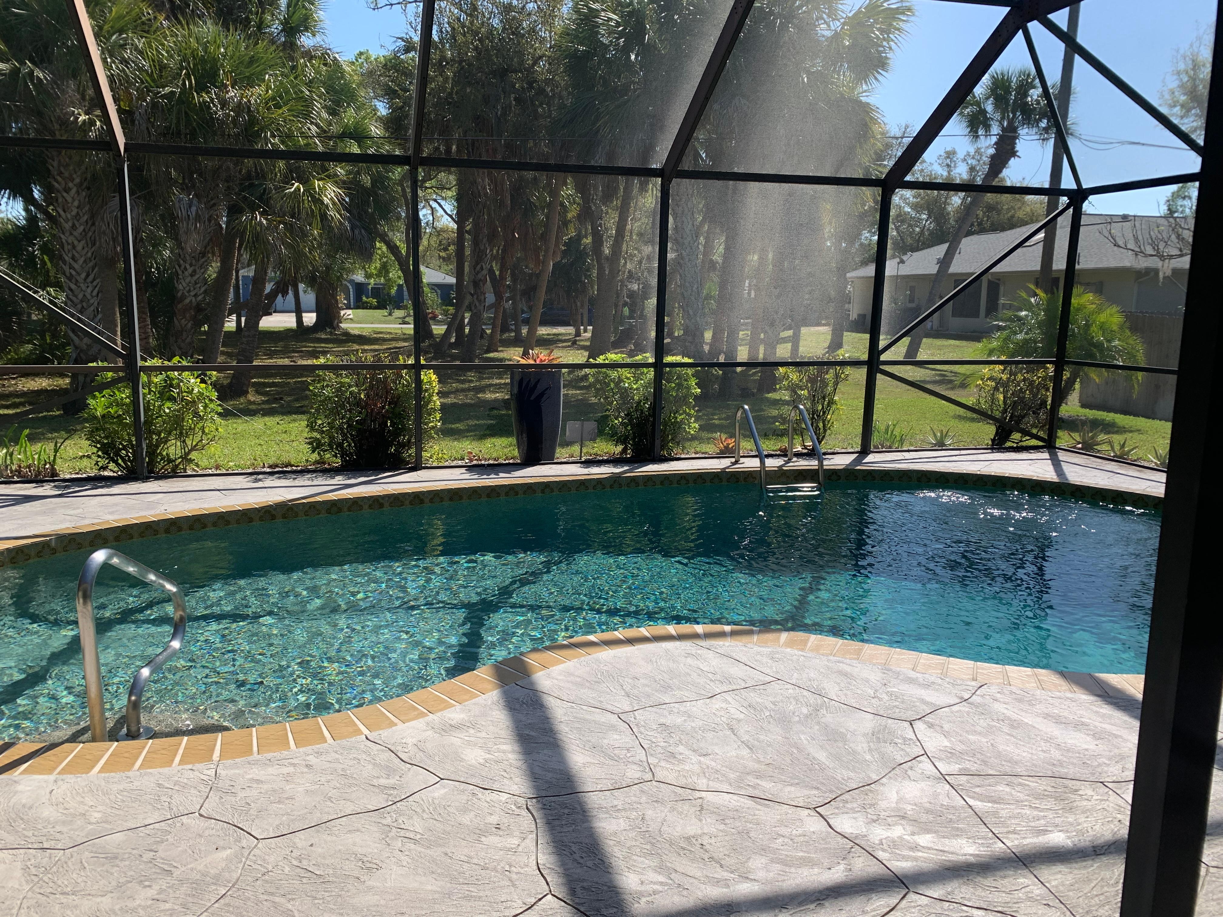 This is what you see as you sit in the lanai and drink your morning coffee. In fact we spent about 90% of our time in this beautiful lanai swimming in the heated pool