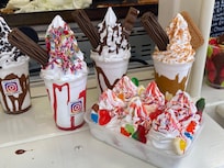 The ice cream shop just as you come out of the door of the property.