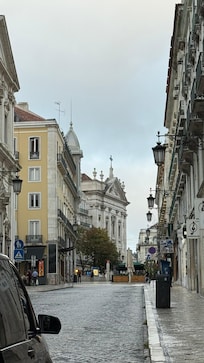 Looking up the street