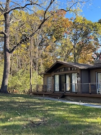 As we were leaving, we wanted to take a picture, and noticed some deer in the woods on the left!