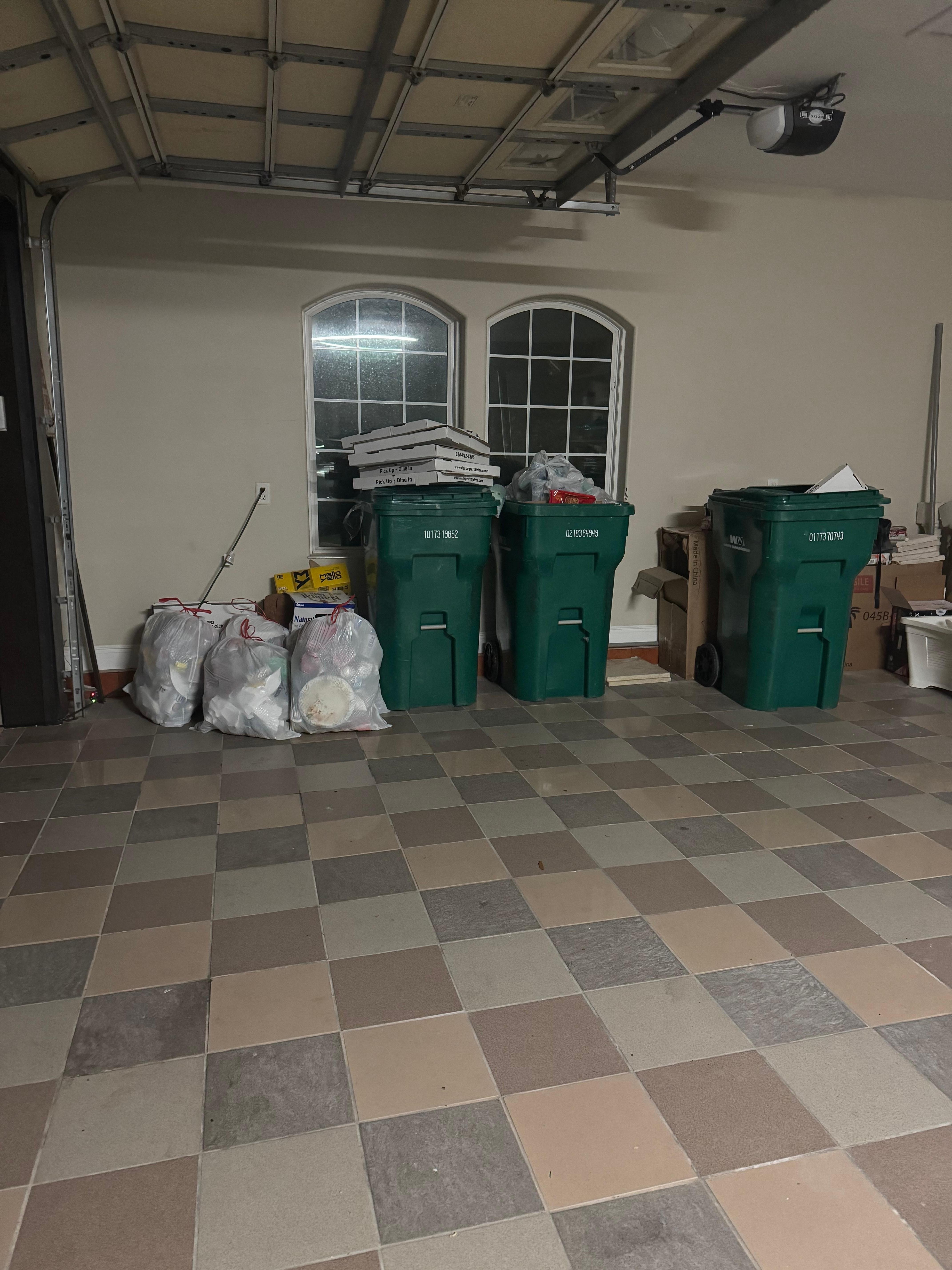 Trash was never picked up. There was still trash left from the prior guests & ours was added to the pile. 