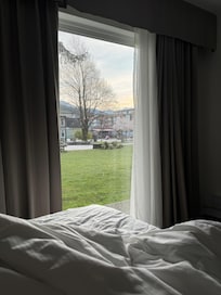 View from the bed is the square near by.