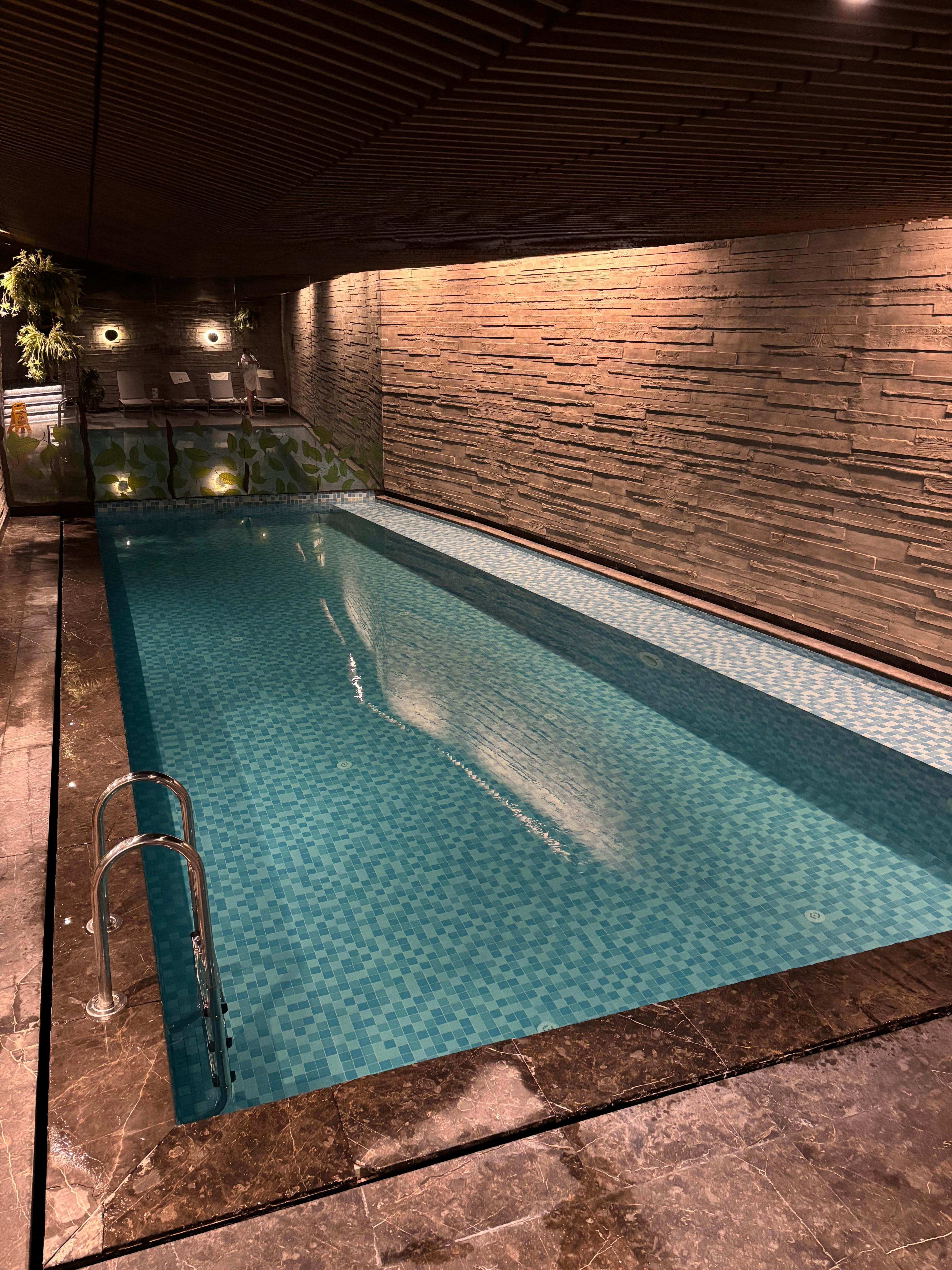 The indoor heated pool. 