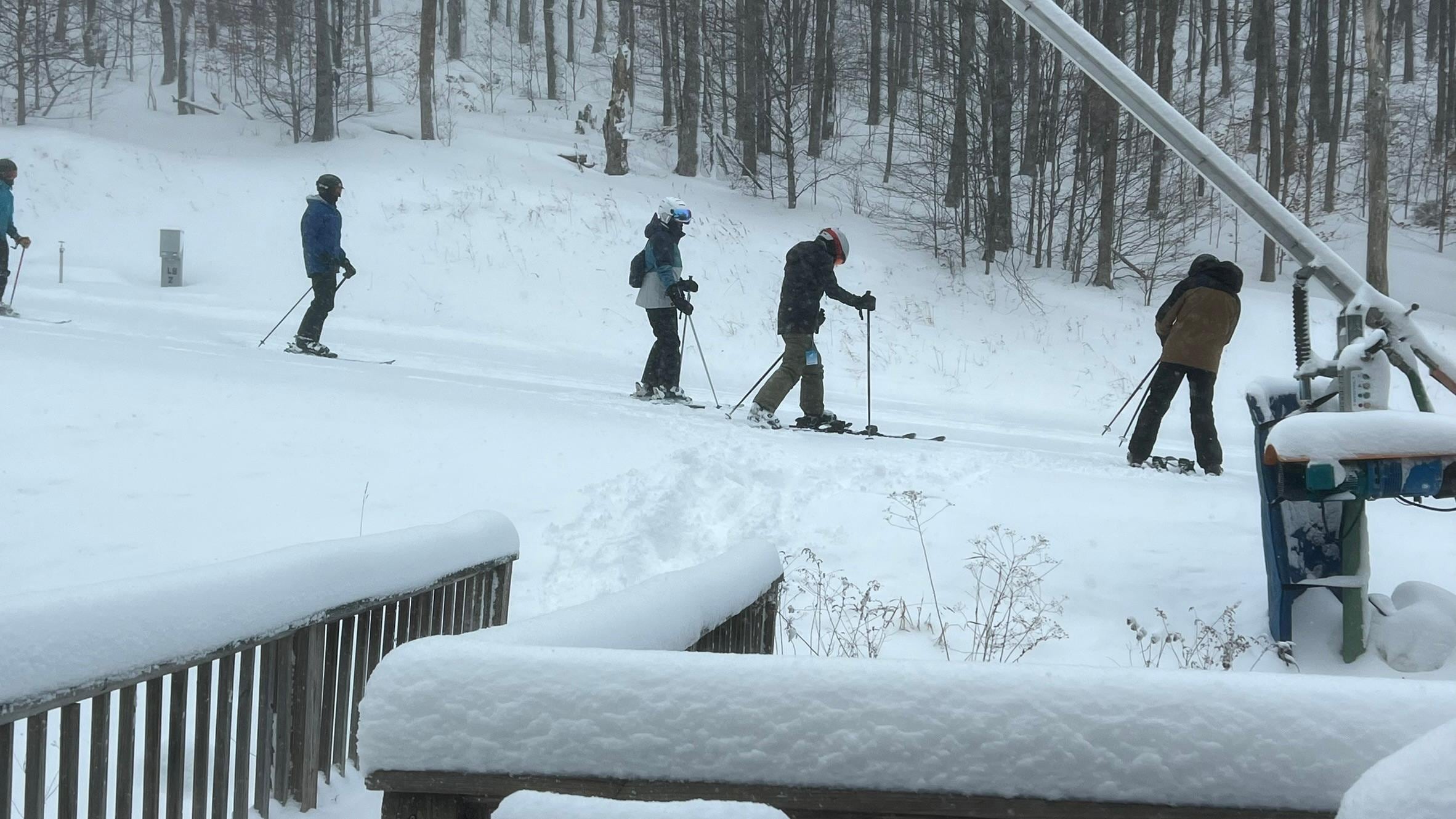 On the slopes.  Just a few steps from the walkway to Salamander.