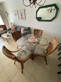 Dining room table where we had a lot of fun playing games!