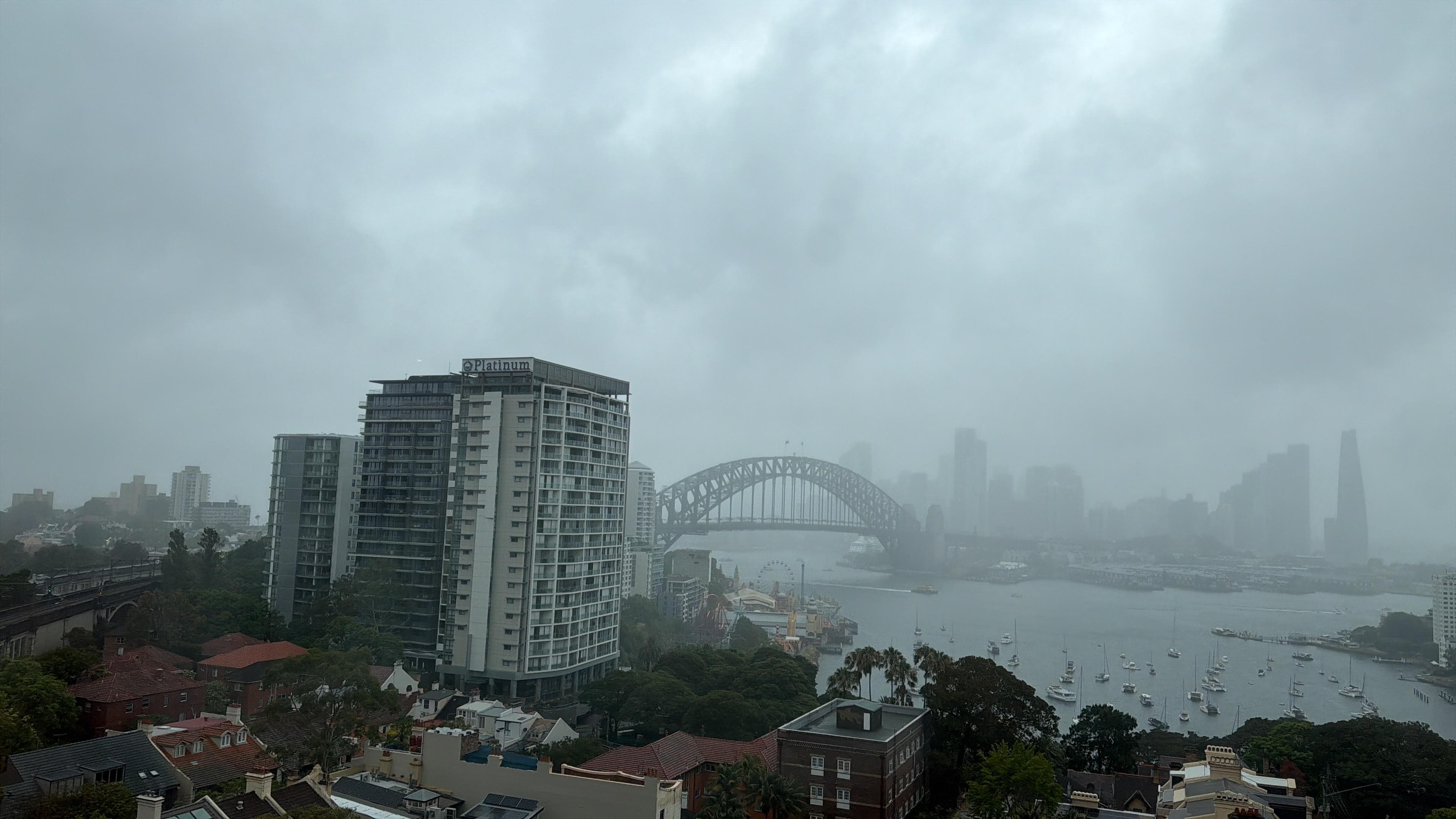 The view from our room a gray New Year’s Day. 