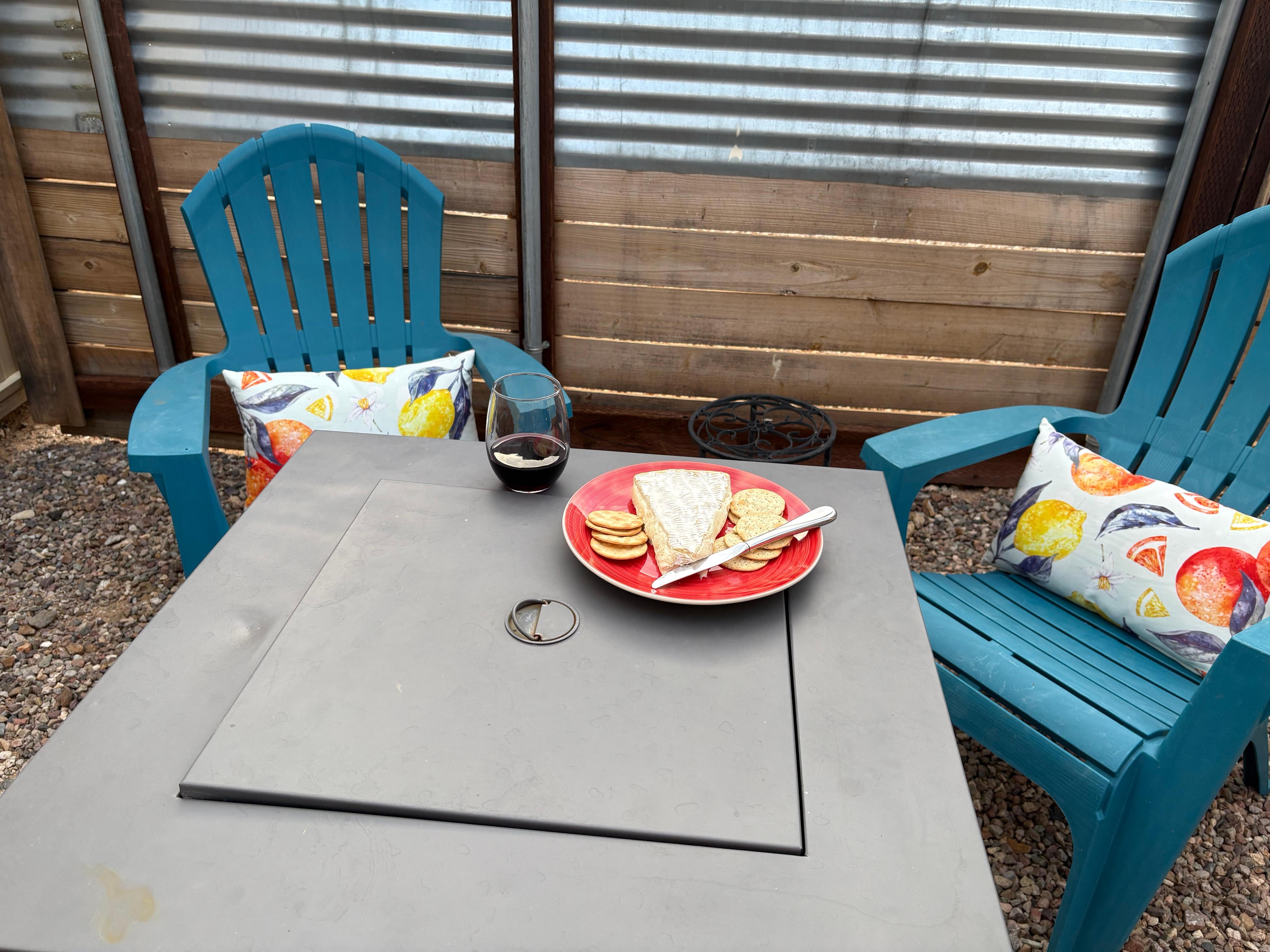 Cheese and wine after a day of traveling