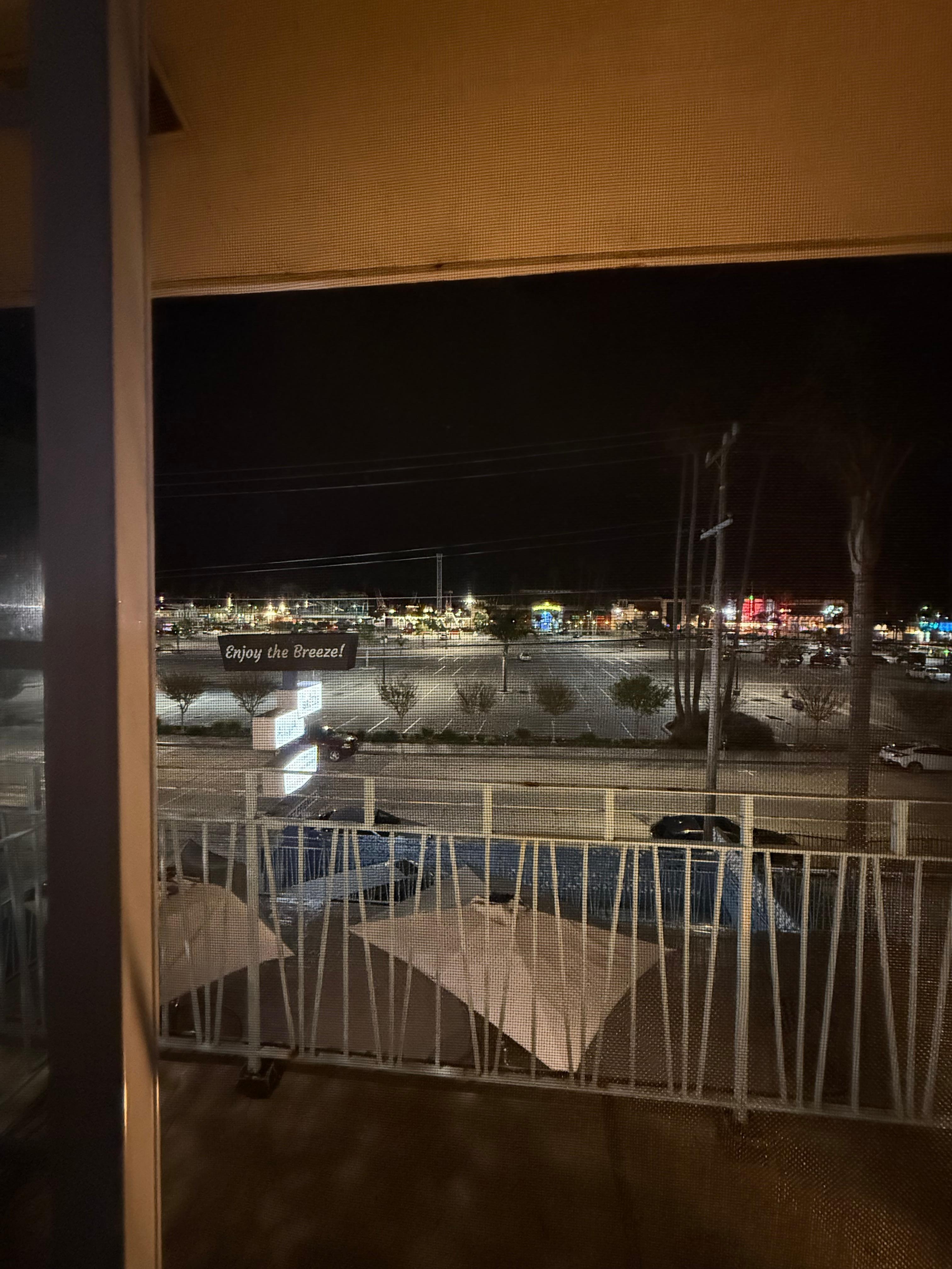 So cool to look out at boardwalk and the darkness of the Pacific Ocean. 🌊🐳
