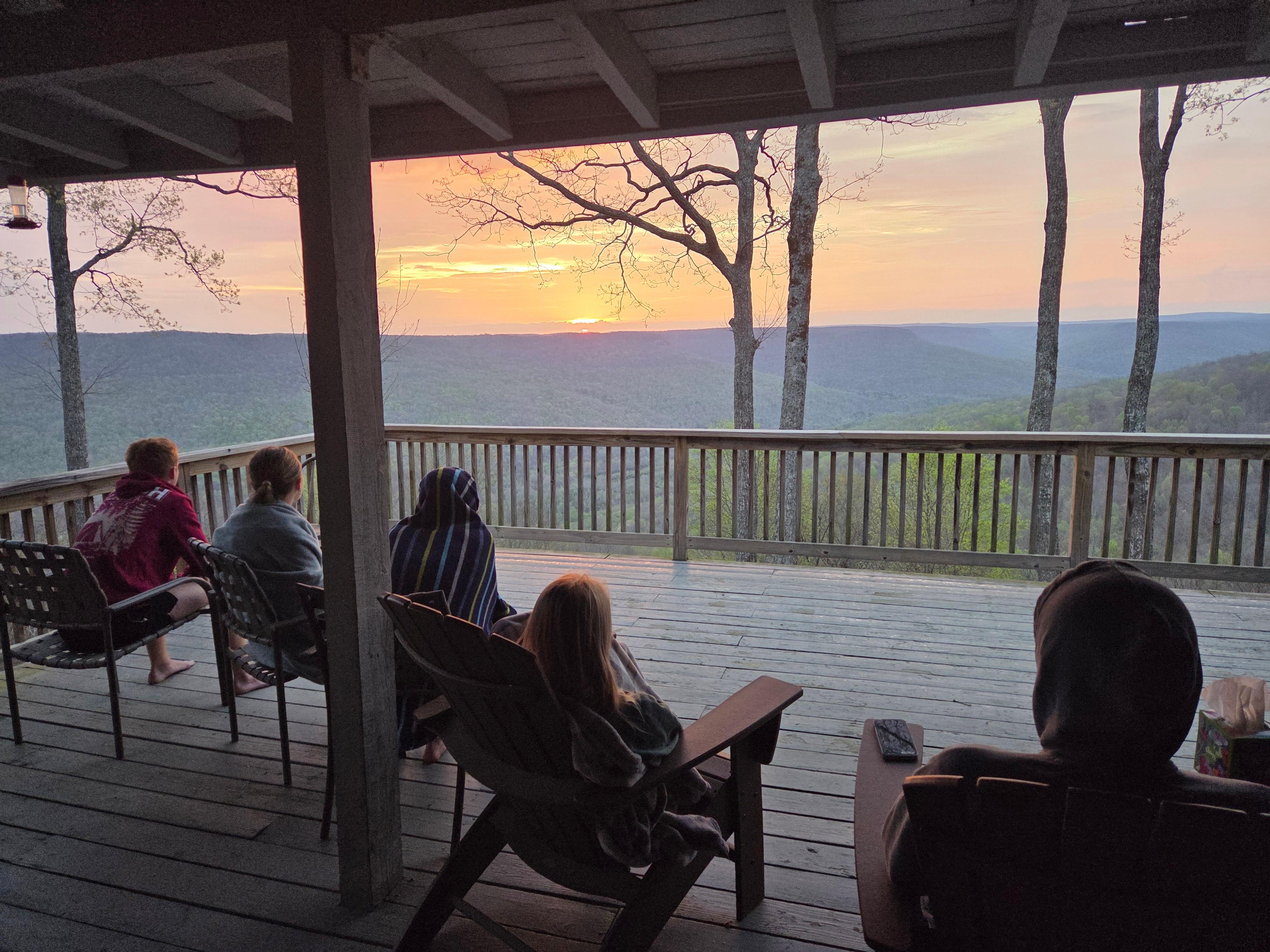 Watching the sunrise.